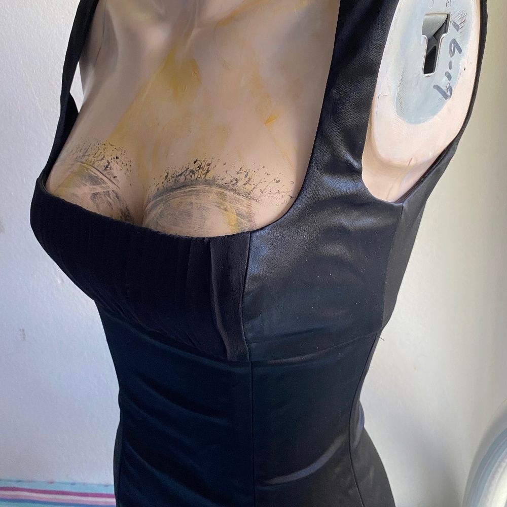Bebe black satin dress
